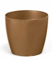 Plastikinis vazonas aukso spalvos metalo 30x26,5 cm klasikinis Magnolija
