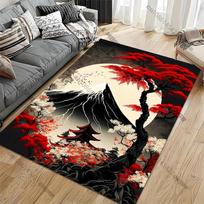 1PC Japanese Style Mount Fuji Illustration Carpet for Living Room Game Rugs Soft Floor Cartoon Rugs Bathroom Rug Mat Yoga Mat 40x60cm gray