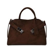 Suede tote bag for women, new trendy fashi large-capacity shoulder bag, versatile and stylish biker handbag M chaki