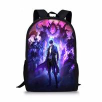 Aš pats atnaujinau Solo Leveling kuprinę, universali studentų vaikų kuprinė su spauda purple