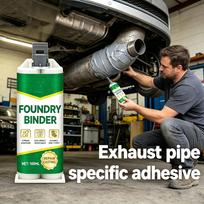 100ML High Temp Heat Resistant Foundry Binder Exhaust Pipe Repair Adhesive Kit with Free Tools Automotive Muffler Leak Fix Metal Crack Seal Glue United States black