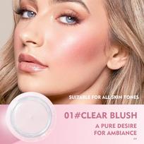 Šiltos pudros skaistalus permatomas spalvą keičiantis gelis blizgus pudras skaistalus kremas Natural Nude Makeup Rouge Powder Blusher 01#CLEAR BLUSH brown