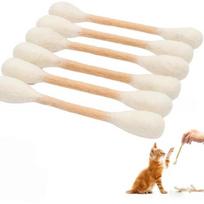 6PCS Cotton Swabs Cat Toy with Catnip Kitten Chew Sticks for Indoor Boredom Durable Dental Teething Ropes Interactive Accessory smėlis