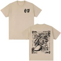 Anime JoJo Keisti Nuotykiai Johnny Joestar Funny Valentine Marškinėliai Vyriški Moteriški Drabužiai Atsitiktinio Stiliaus Mados Trumpomis Rankovėmis Marškinėliai 4XL beige