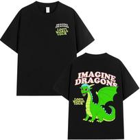 2025 Imagine Dragons Band Loom World Tour TShirt Men Women Clothing Rock Punk Gothic Tshirt Casual Cotton Oversized Tshirts S black