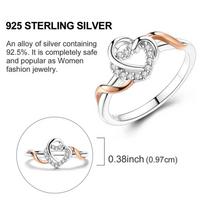 Women Silver Finger Rings for Women Original 925 Silver Dream Catcher Dragon Ring Sun Zircon Heart Wedding Jewelry 6 white