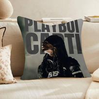 Hip Hop Rapper Star Playboi Carti Personalized picture text home decorative pillows Household Gifts xcm 30x30 cm gray
