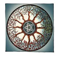 Medžio Žvaigždės Raštas Tarot Kortų Stalo Staltiesė Altorių Audinys Altorių Audinys Būrimų Kortų Stalo Staltiesė Gobelenas Lengva Naudoti 60x60cm white