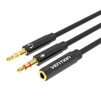 Vention BBTBY, 2x 3.5mm to 4 Pole, 0.3m, Juoda