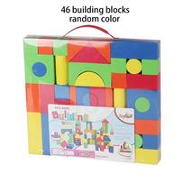Eva building block toy large software foam building block, 46 pcs large particle DIY combination toy red