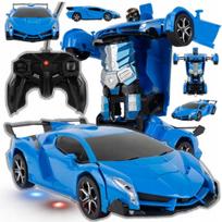 Nuotoliniu būdu valdomas 2 viename automobilis-robotas su LED šviesomis