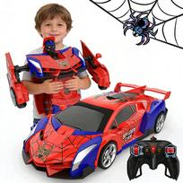 Nuotolinio valdymo didelis automobilis-robotas-voras, 2 viename, su šviesomis ir garsais
