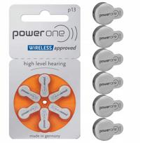 Klausos aparatų baterijos 13 VARTA Power One, 6 vnt.