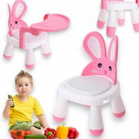 Vaikiška maitinimo kėdutė su staliuku, rožinė, Bunny