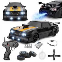 Nuotoliniu būdu valdoma drifto mašina su LED, dūmais, 1:16, RC
