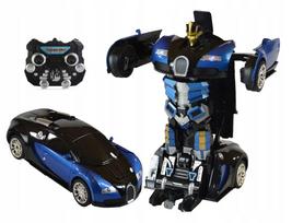 Nuotolinio valdymo automobilis-robotas 2in1 su šviesomis ir baterija