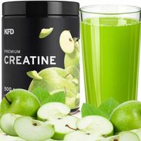 Kreatino monohidratas KFD Premium, 500 g, žaliųjų obuolių skonio