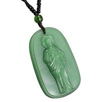 Elegant Jades Buddhas Necklace For Protections And Spiritual Blessing Made With Natural Stone Lucky Charm Necklace blue