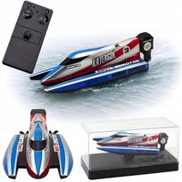 Nuotoliniu būdu valdoma motorinė valtis, 2.4 GHz, du varikliai, 14 cm, mėlyna