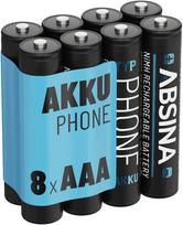 AAA tipo NiMH baterijos, 800 mAh, Gigaset A415/C430 telefonams, 8 vnt.