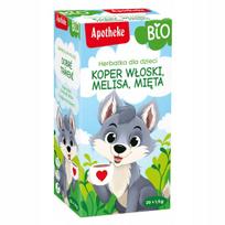 Vaikiška žolelių arbata Apotheke, pankoliai, melisa, mėta, ekologiška, 30 g (20 x 1,5 g)