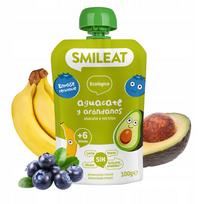 Vaisių tyrelė vaikams su mėlynėmis ir avokadu, ekologiška, nuo 6 mėn., 100 g, Smileat