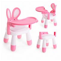 Vaikiška maitinimo ir žaidimų kėdutė-staliukas, rožinė, 6 mėn.–4 m. vaikams