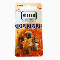 Klausos aparato baterijos Muller FDH PR48, 1,45V, 13 dydžio, 6 vnt.