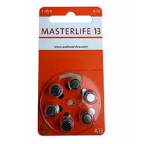 Klausos aparatų baterijos MASTERLIFE PR48, 1,45V, 13, 6 vnt.