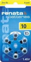 Klausos aparato baterijos Renata 10, 1,45V, PR20, 6 vnt.