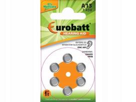 Klausos aparato baterijos Eurobatt A13 PR48, 6 vnt.
