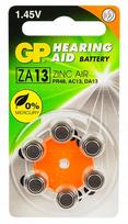 Klausos aparato baterijos GP ZA13, 1,45V, 6 vnt.