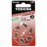 Klausos aparatų baterijos Toshiba 312, 6 vnt.