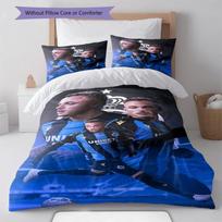 Club Brugge KV Football Player Portrait Print 3 Pieces Duvet Cover Set Belgian Soccer Bedding Bedroom Decor Without Pillow Core Comforter 135x200cm gray