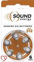Klausos aparatų baterijos SOUND ENERGY 312 PR41, 1,45V, 6 vnt.