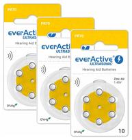 Klausos aparatų baterijos EVERACTIVE Ultrasonic 10 PR70, 18 vnt.