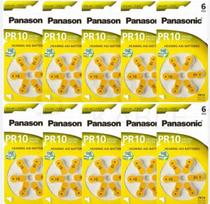 Klausos aparatų baterijos Panasonic 10 PR10 PR230L PR536, 60 vnt.