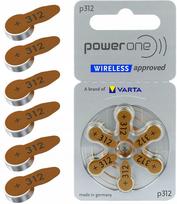 Klausos aparatų baterijos Power One p312 / 312 / PR41, 6 vnt.