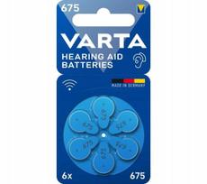 Klausos aparato baterijos VARTA PR44 675, 1,45V, 6 vnt.