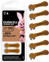 Klausos aparatų baterijos Duracell 312, 6 vnt., 180 mAh