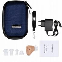 Klausos aparatas į ausį, įkraunamas per USB