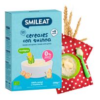 Kūdikių ekologiška avižinė košė su kvinoja ir ryžiais SMILEAT BIO, be glitimo, nuo 6 mėn., 200 g