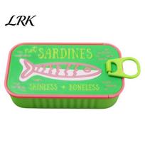 Travel Jewelry Box for Earrings Sardine Tin with Fishbone, PLA Vintage Compact Size Organized Clavicle Chain Case Organizer, Portable Storage B yellow