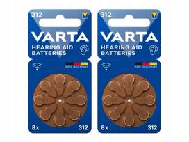 Klausos aparato baterijos VARTA PR41 312, 2 x 8 vnt.