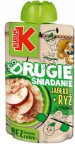 Obuolių ir ryžių tyrelė su cinamonu KUBUŚ Mousse 2 Breakfast, 100 g