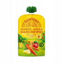 Vaisinė tyrelė Dawtona su bananais, obuoliais ir morkomis, 100 g