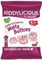 Vaisių ir daržovių užkandžiai KIDDYLICIOUS su avietėmis ir burokėliais, 5 x 6 g