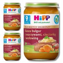 Kūdikių košė HiPP BIO su bulguru, daržovėmis, avinžirniais ir jautiena, nuo 9 mėn., 220 g, 3 vnt.