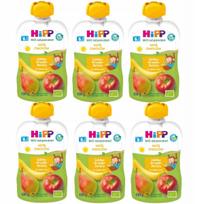 Ekologiškas HiPP vaisių putėsių rinkinys obuoliai, kriaušės, bananai, nuo 6 mėn., 6 x 100 g