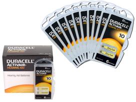 Klausos aparatų baterijos DURACELL 10, 60 vnt.